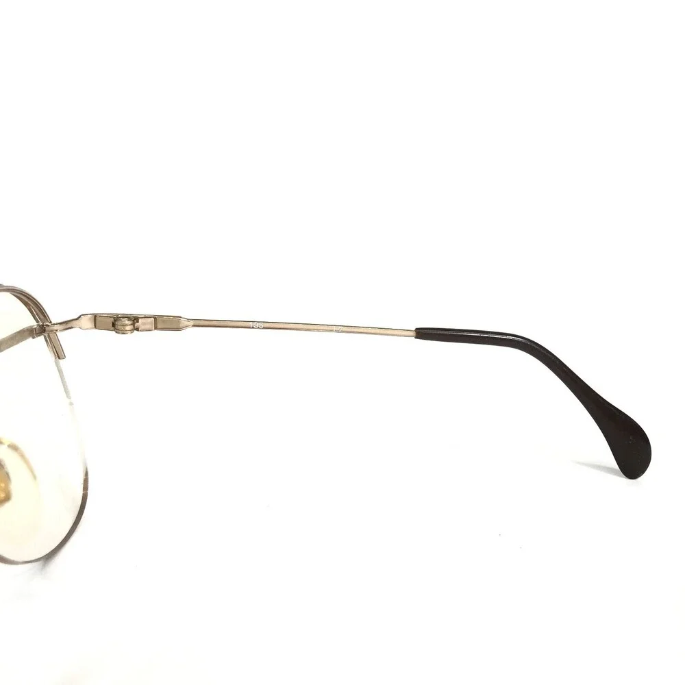 Vintage Menrad Eyeglasses Frames 414-700 Gold Aviators Round Half Rim 58-17-135